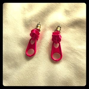 Pink Zipper Earrings